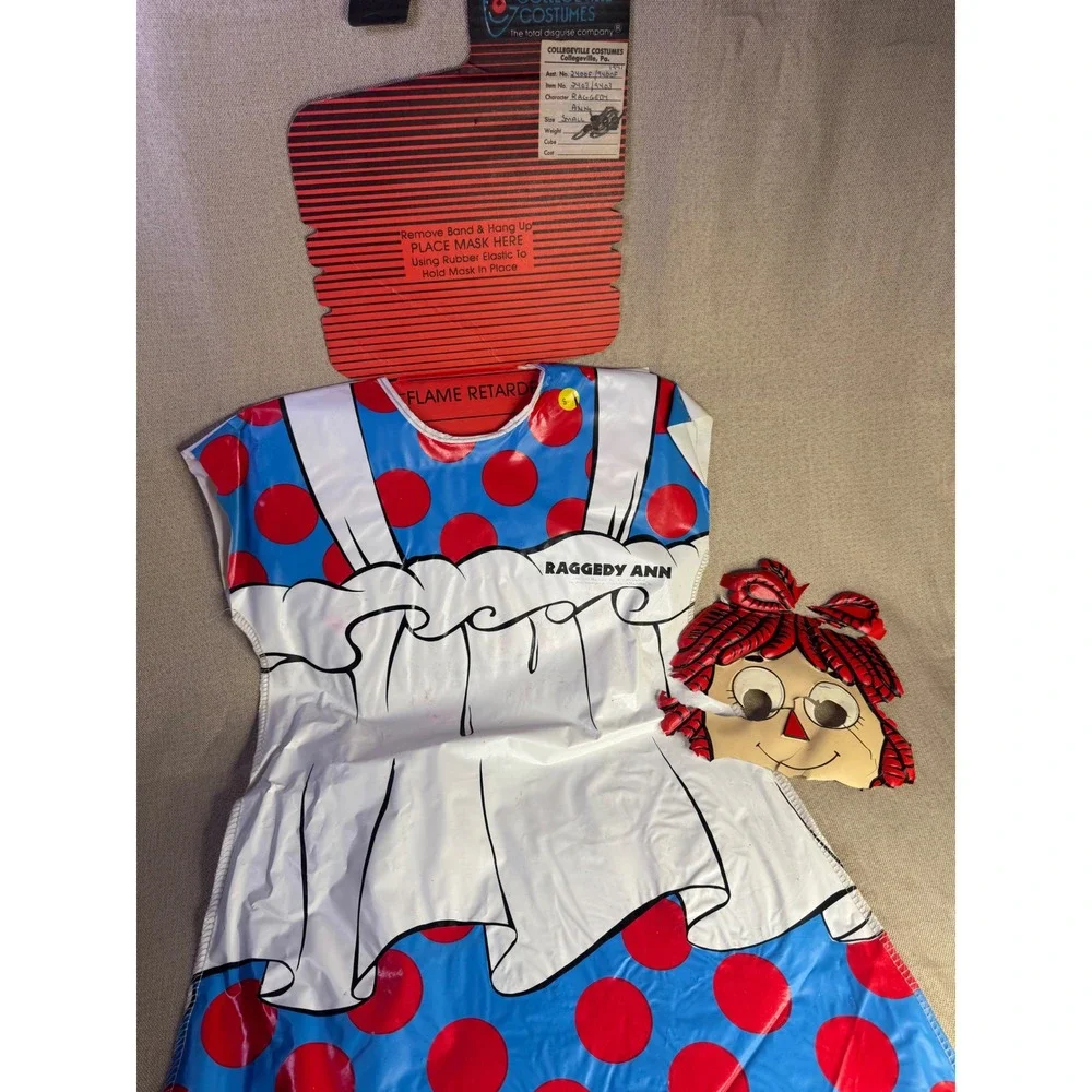 Lot 3 Vintage Raggedy Ann Andy Halloween Costumes Masks Ben Cooper Collegeville